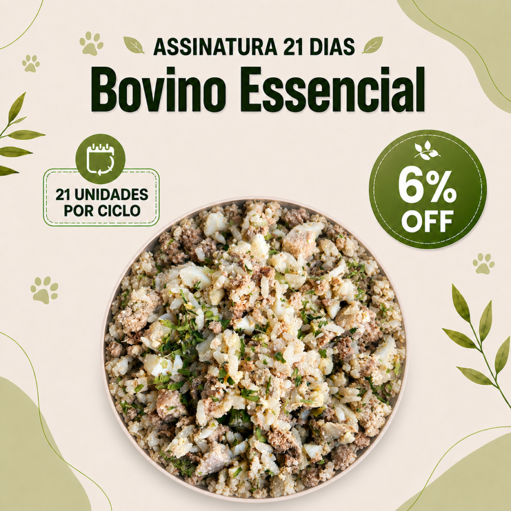 Assinatura Bovino Essencial para cães — ciclo de 21 dias